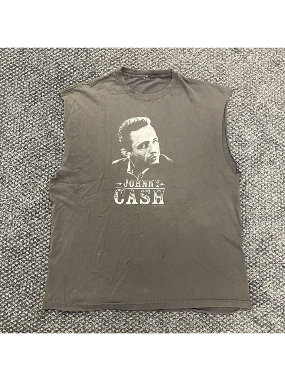 Johnny Cash Don’t Take Your Guns To Town Distressed Sleeveless Tank Large - B30